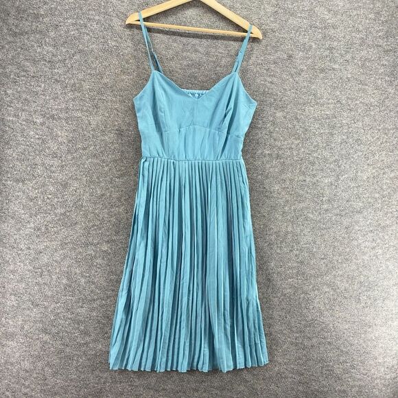 Bailey Dresses & Skirts - New Bailey Blue Dress Women XL Blue Sheath Midi V-Neck Sleeveless Pleated Lined